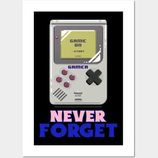 Never Forget Handheld Retro Vintage 70s 80s 90s 2000s Posters and Art